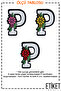 Woven Emblem Set Sticking with Letter P - Patch Floral Letters Model (3 PCS) - 2