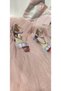 Princess Model Rainbow Colored Girls' Heeled Evening Dress Shoes - 7