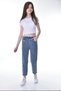 Girl's Elastic Waist Mom Fit Skinny Leg Cotton Denim Jeans - 7