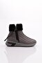 Women's Thick Sole Zipper Detailed Sheepskin Boots Gray 79633363