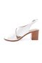 5450 Women's Cross-Strapped Heeled Sandals Genuine Leather White - 3