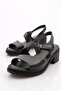 Women's Back Tie Sandals Black Black Genuine Leather 41235109 - 4
