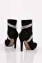 4253 Women's Pointed Toe Crystal Stone Banded Thin Heeled Boots in Calf Suede - 3
