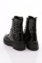 K9002 Women's Lace-Up Boots Black Wrinkled Patent Leather - 3