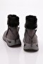 Women's Thick Sole Zipper Detailed Sheepskin Boots Gray 79633363 - 3