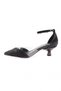Women's Pointed Toe Transparent Detailed Ankle Strap Heeled Shoes Black 24523261 - 3