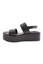 9910-23Y Women's Strappy Thick Sole Sandals Black - 3