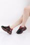 70150-22Y Women's Lace-Up Mega Thick Sole Sneakers Shoes Black Red