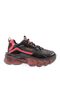 70150-22Y Women's Lace-Up Mega Thick Sole Sneakers Shoes Black Red - 2