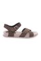 P31-23Y Women's Cross-Strap Sandals Genuine Leather Khaki Nubuck
