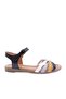 Women's Cross Strap Sandals Black Genuine Leather 41633133