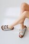 Aire White Double Banded Stone Detailed Women's Slippers - 5