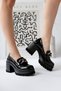 Chanpen Black Buckle Detailed Platform Women's Casual Shoes - 3