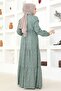 Crispy Pattern Buttoned Dress - 4