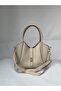 Puppy Cream Soft Leather Large Bag with Adjustable Strap Large Bag Women's Gift Stylish Bag - 4