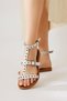 Genuine Leather Hivin White Metal Bead Detailed Women's Sandals Opportunity Product - 7