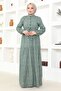 Crispy Pattern Buttoned Dress - 3