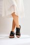 Genuine Leather Mascha Black Studded Detailed Gladiator Women's Sandals Special Offer Product
