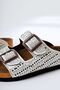Aire White Double Banded Stone Detailed Women's Slippers - 3