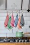 Petite Checked Tea Towel Set of 6 Kitchen Dish Drying Cloth Serving Napkin Lunch Cloth