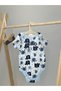 Baby Bodysuit Bodysuit of 3 with Short Sleeves for Girls and Boys (Blue Elephant) 6 Months - 3