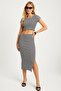 Women's Black Bottom-Top Striped Skirt Set Xl2016 - 2