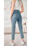 High Waist Lycra Mom Jean Trousers - 3