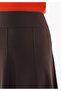 Brown Midi A-Line Flared Skirt - 5
