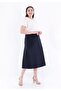Navy Blue Midi Length A-Line Skirt