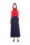 Maxi Length Navy Blue A-Line Zippered Lined Classic Skirt - 2