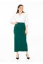 Maxi Length Classic Green Back Slit Zipper Skirt