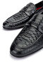 Men's Genuine Leather Black Loafer Shoes - 4