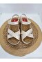By Women's Beige Orthopedic Sole Velcro Sandals