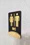 Vertical Black Wc Gold Plexi Embossed Mr & - Man & Woman Warning Direction Sign