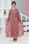 Young Girl Long Sleeve Floral Patterned Chiffon Dress