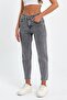 Mom Jean Lycra High Waist Trousers - 4