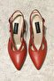 Women's Red Genuine Leather Heeled Shoes, Sizes 34-35-41-42 - 4