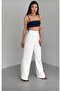 Women's High Waist Palazzo Pants with Velcro Fastening - 3