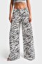 Black and White Zebra Pattern - 100% Cotton Palazzo Fit Women's Denim