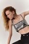 Strapless Strap Glammy Crop Silver