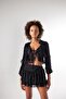 Waist Tied Flounce Mini Elsa Skirt Black - 4