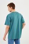 Leo Men's Oversize T-Shirt 100% Cotton Crew Neck Print Detailed Basic Mint T-Shirt - 8