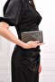 Women's Metal Black Chain Strap Evening Bag - 2