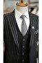 Men's Black Suit Pointed Collar Italian Style Slim Fit Jacket Vest Trousers-Xprzcom820-001 - 4