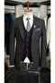 Men's Black Suit Pointed Collar Italian Style Slim Fit Jacket Vest Trousers-Xprzcom820-001 - 6