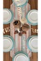 Placemat, 6-Piece Set of Sea Green Pastel Placemats and Table Runner , New Collection - 3