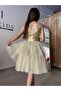 Girl's Gold Evening Dress Ebise - 3