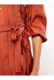 Women's Shirt Collar Plain Dress (W2) - 7