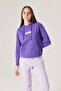 Women's Purple Hooded Sweatshirt F009-Pr - 2