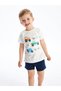 LCW baby Crew Neck Short Sleeve Printed Baby Boy Pajamas Set with Shorts - 2